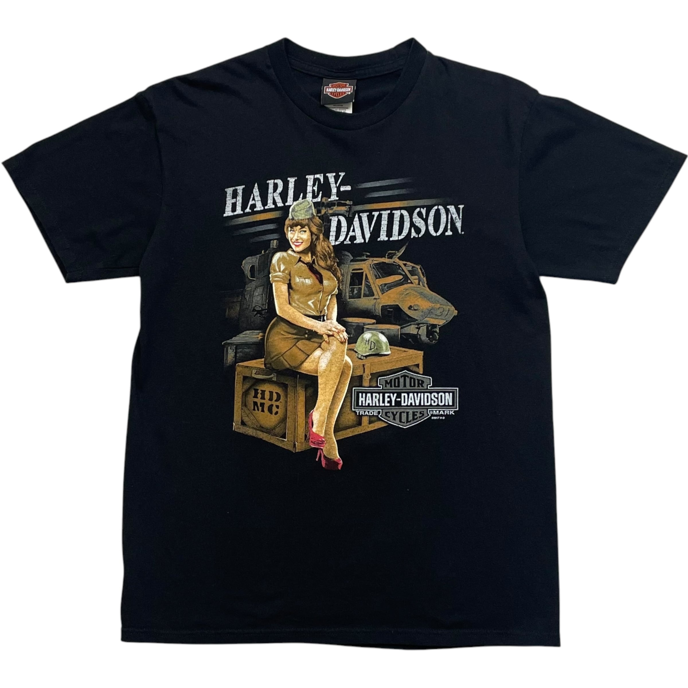 《M》Harley-Davidson ハーレーダビッドソン Tシャツ 両面プリント 女性プリント ブラック no.10374