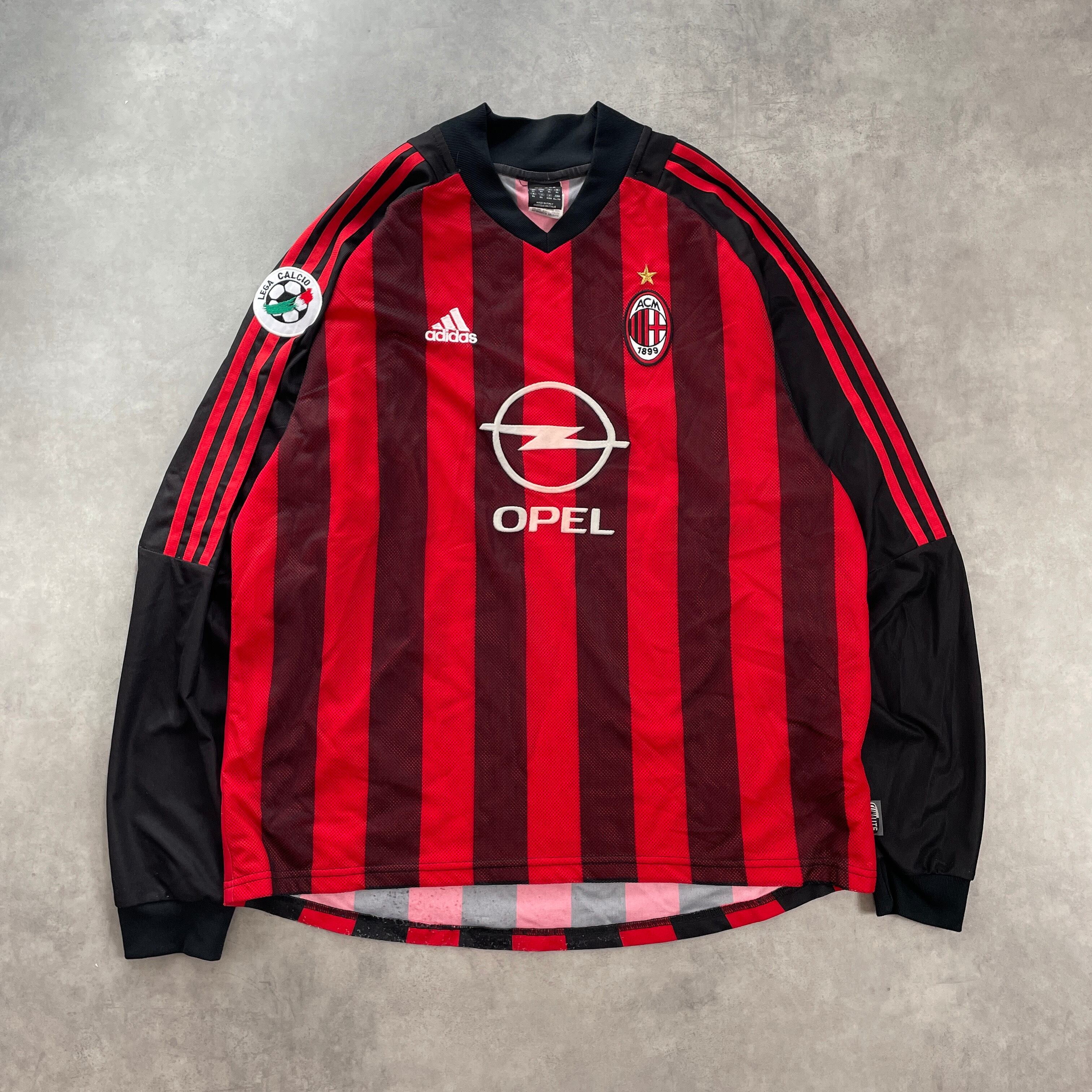 希少 02-03 adidas acミラン サッカーシャツ 長袖 ユニフォーム