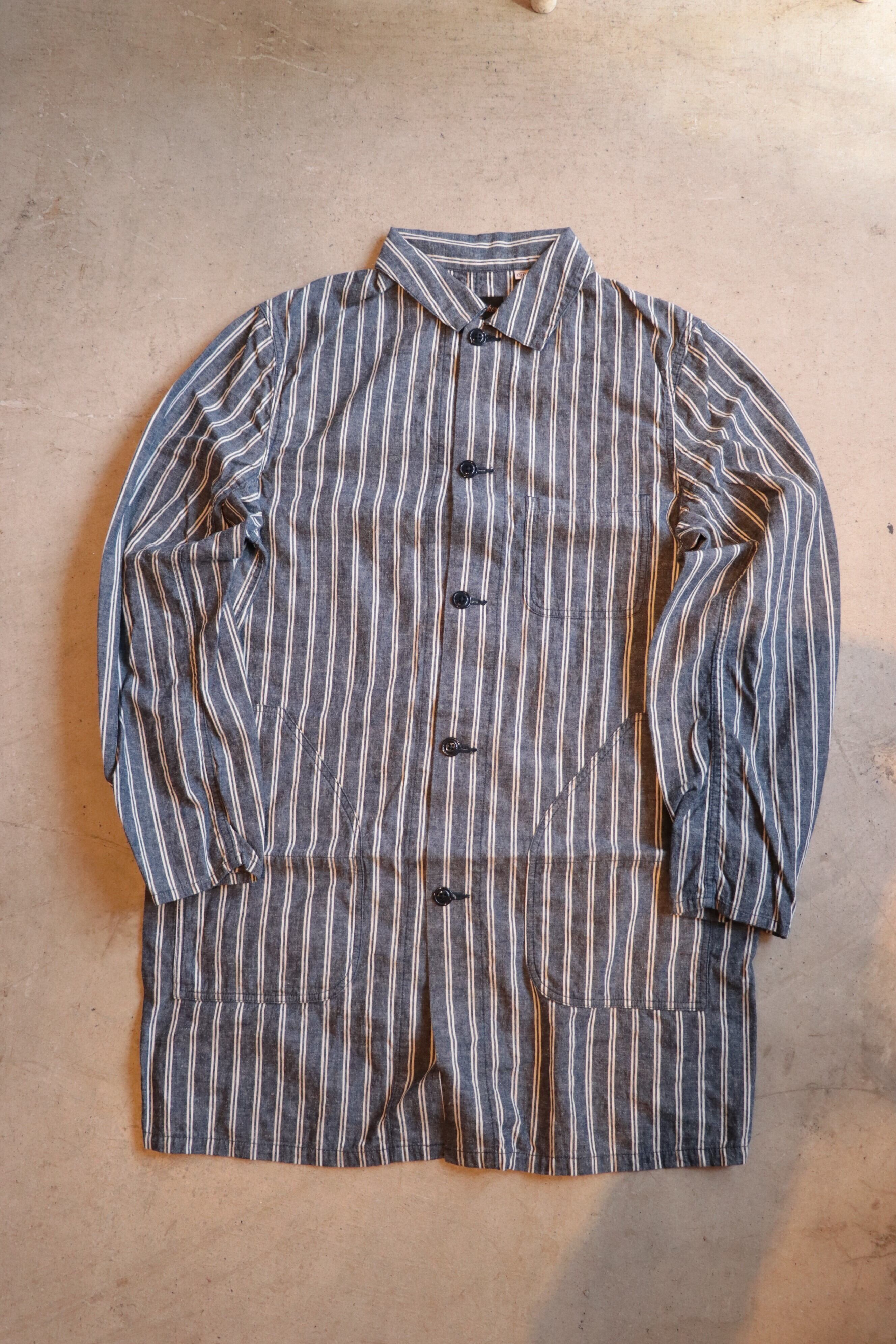 FULLCOUNT/フルカウント COTTON LINEN STRIPE ATELIER COAT 2977 FULLCOUNT/フルカウント COTTON LINEN STRIPE ATELIER COAT 2977