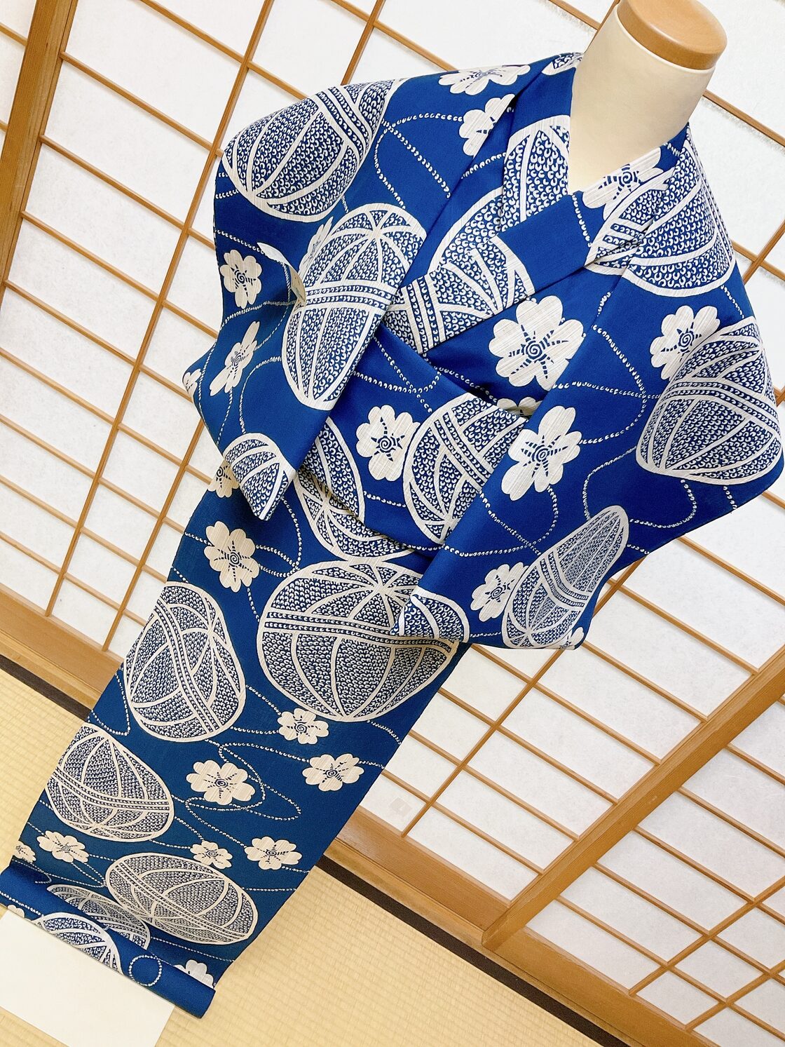 浴衣反物 大人浴衣 東京本染め 新粋染 注染 夏着物 鞠柄 夏祭り 未 