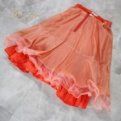 社交ダンス 衣装 スタンダード スカート レッスンウェア 練習着 オールシーズン Dance Fashion Pier オレンジ系 無地 シンプル 派手 ポリエステル スカート レディース フィット感 夕日色 体型カバー ダンスウェア ストレッチ 日常使い おしゃれ ルーズフィット ファッション 楽器演奏用 開放的 きれい シルエット 薄手 軽量 おすすめ