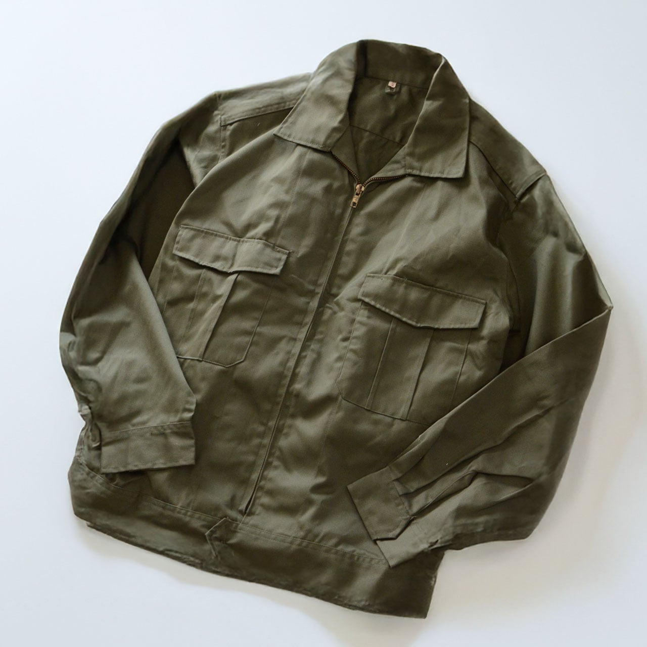 1970年代 日通商事 ODカラー ワークジャケット 制服 ジャパンヴィンテージ 1970年代 日通商事 ODカラー ワークジャケット 制服 身幅広め