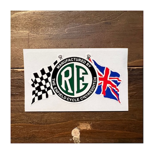Royal Enfield / Royal Enfield RE Disc & Flags Coloured Sticker #58