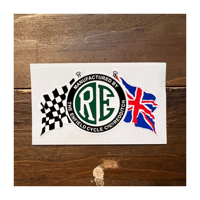 Royal Enfield / Royal Enfield RE Disc & Flags Coloured Sticker #58