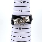 HERMES エルメス リヴァル ドゥブルトゥール ブレスレット A刻印 (2017年) 14cm 24g ブラック×シルバー