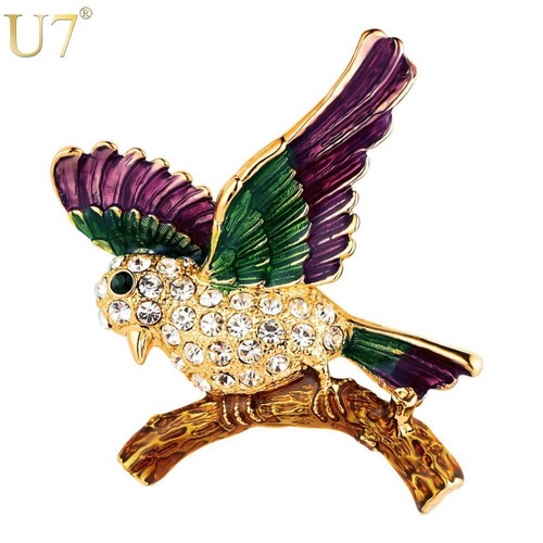【送料無料】 レディース ブローチ カラフル ウイング 鳥 木 ピン パーティー シルバー カラー ラインストーン 動物 80002133