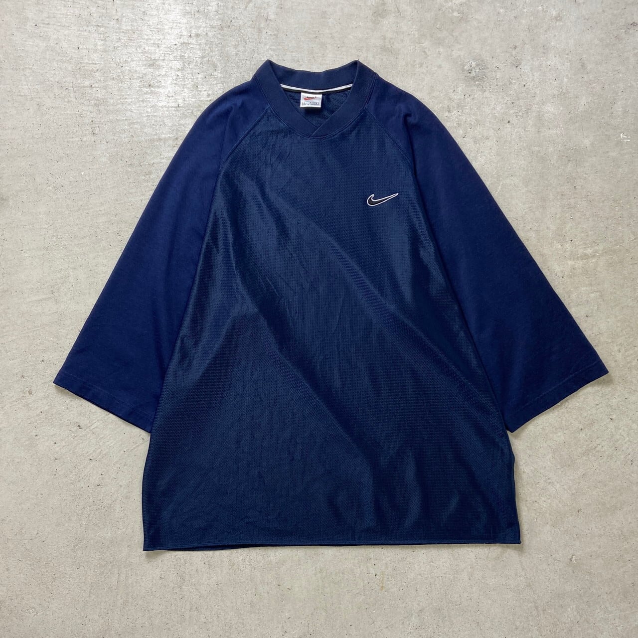 90年代 NIKE ナイキ メッシュTシャツ スウォッシュロゴ刺繍 メンズXL 