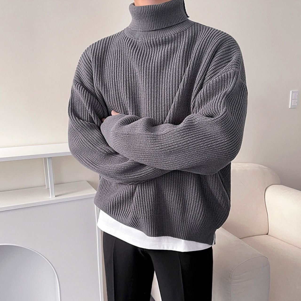 ボトルネックベーシックニット　MT0080367