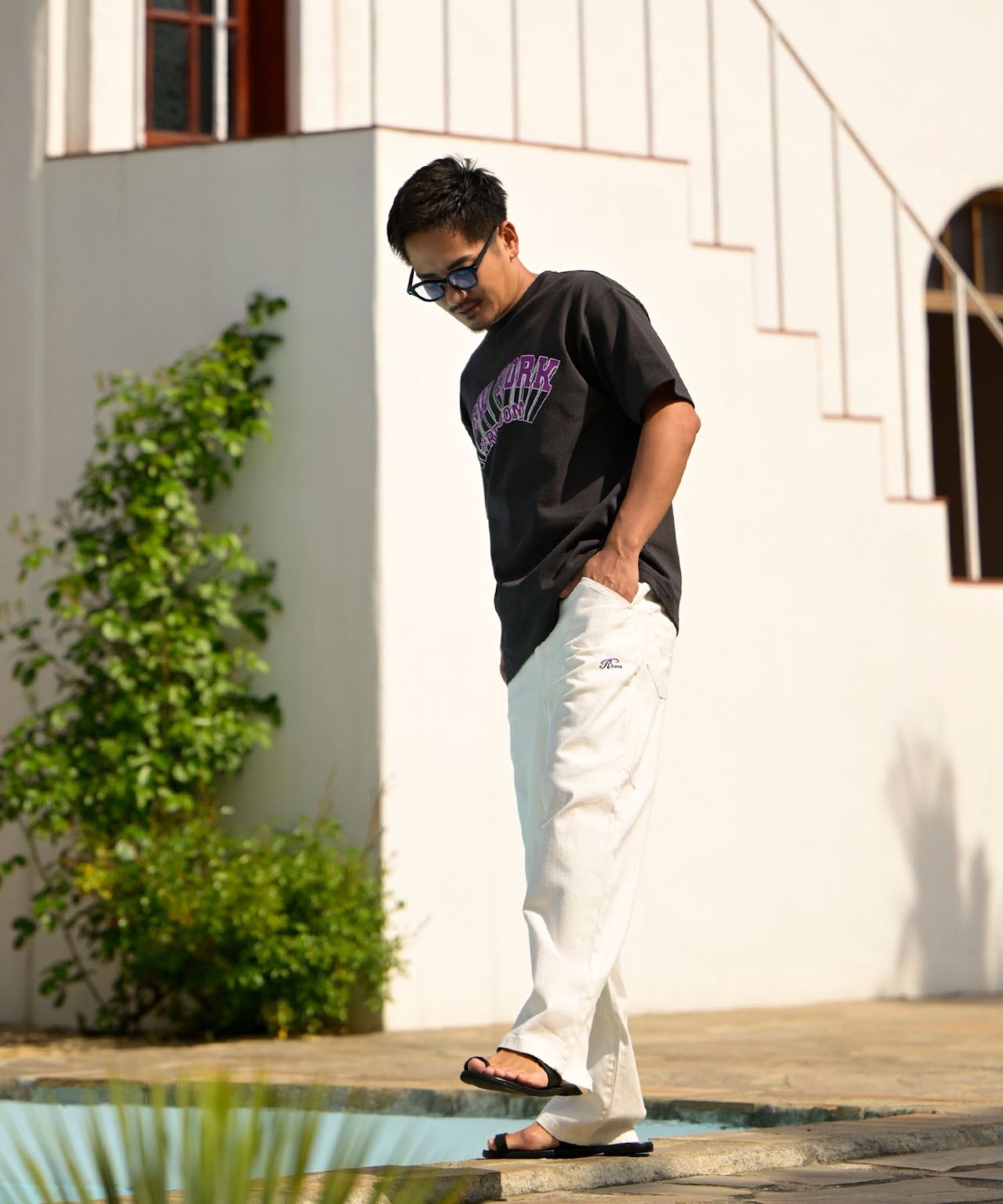 【#Re:room】COLOR CHINO PAINTER WIDE PANTS［REP217］