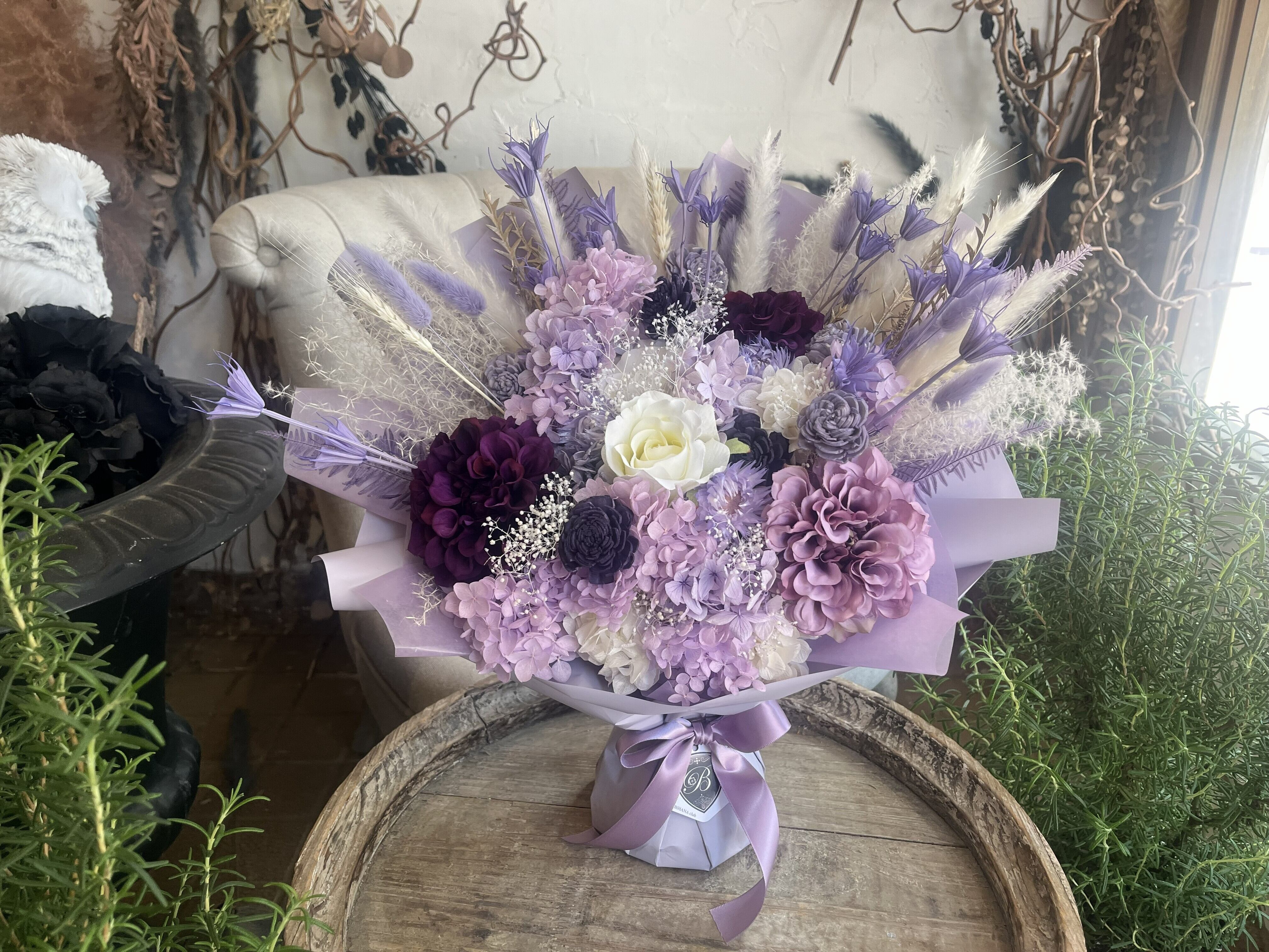 プリザーブドフラワー 花束 ギフト｜スタンディングブーケ（花瓶不要