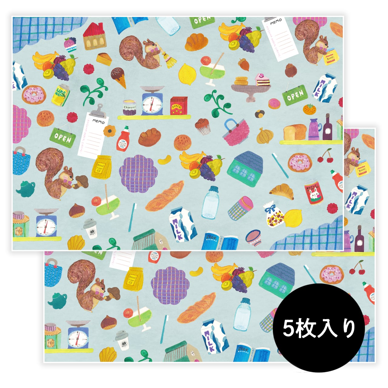 【デザインペーパー:5枚set】ヘーゼルさんの日用品店- Hazel’s General Store -