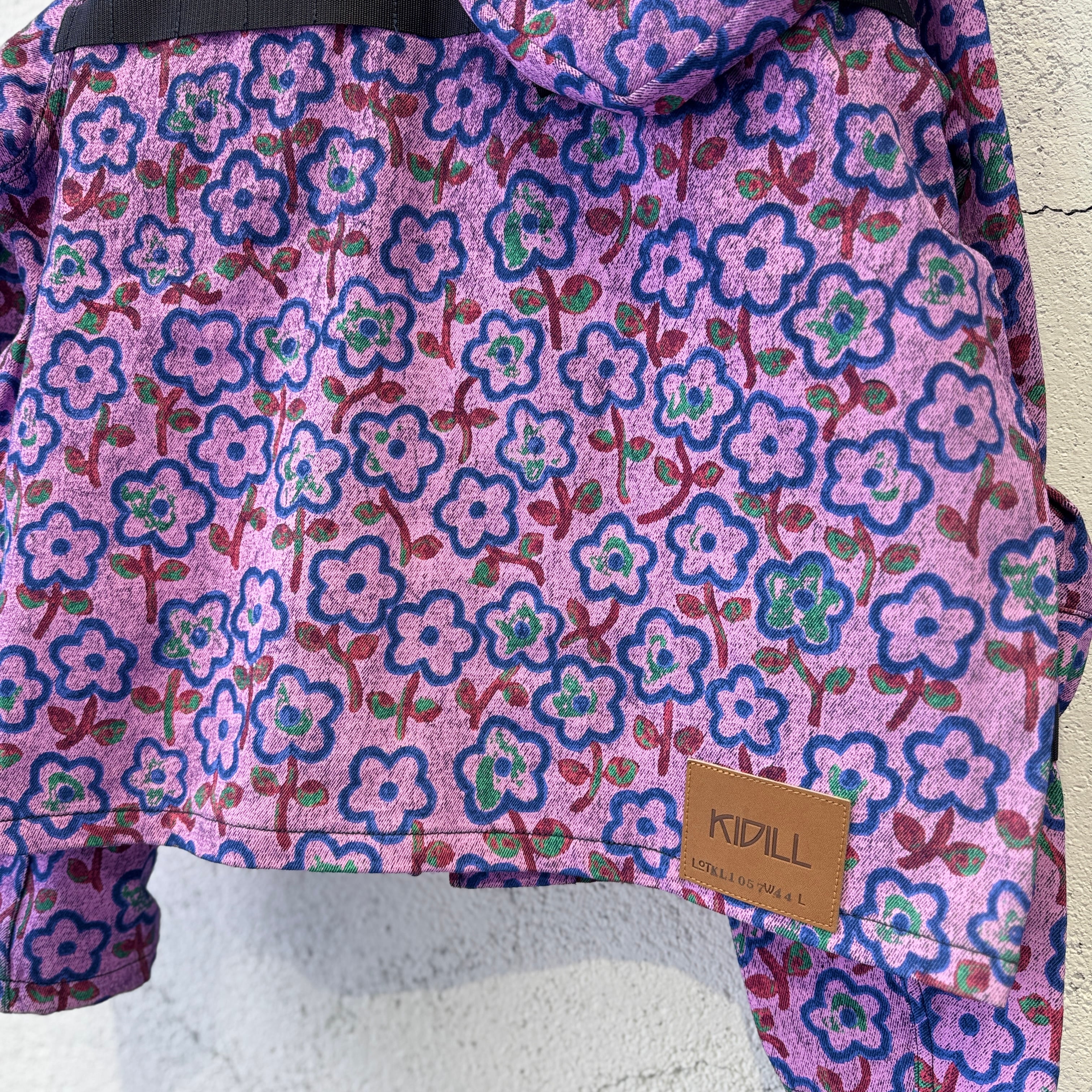 【希少】NITEKLUB 2WAY 花柄 総柄 ジャケットWALDES 44 KIDILL / FLOWER DENIM POUCH JACKET / PINK FLOWER | ふぁいん