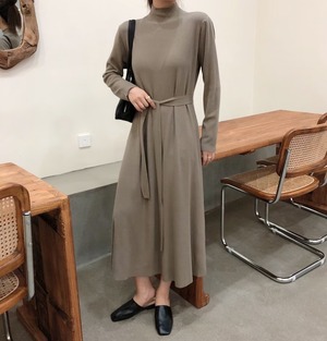 Aライン タートルネックニットワンピース  AJ1050-9053