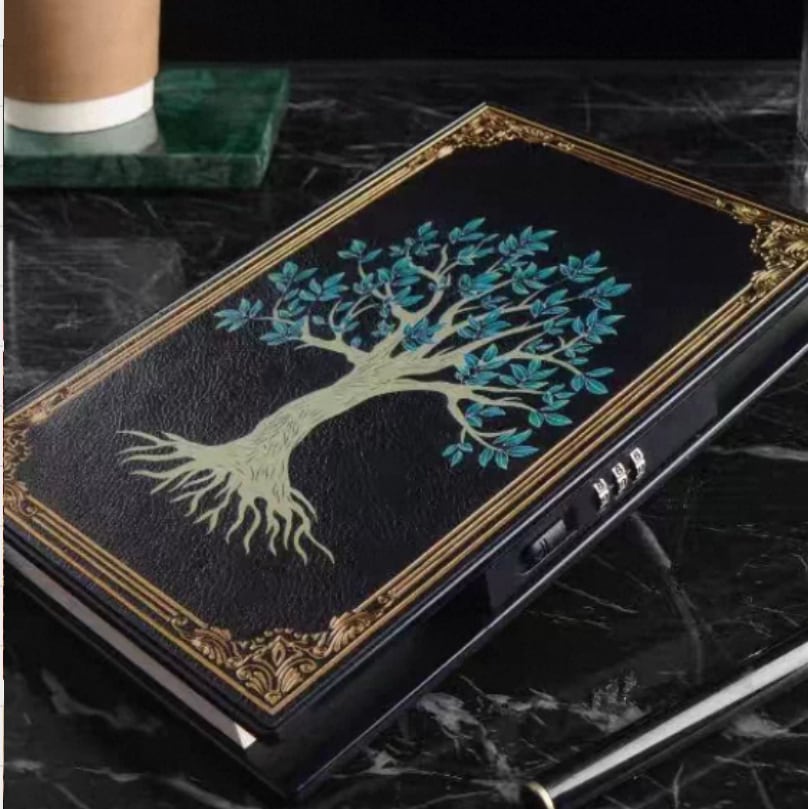 【合計5999円以上で購入可能】antique key tree desigh note /4種類のアンティーク鍵付き生命の樹のデザインノート