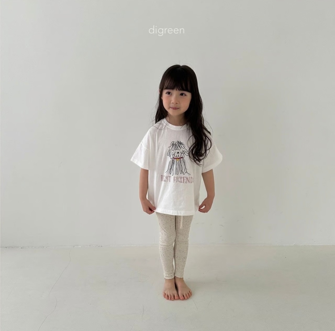 【Digreen ディグリーン】BEST FRIEND Tシャツ 85~120cm ホワイト 240516 - 3