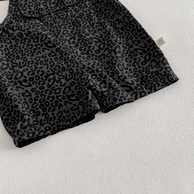 【セット】レオパード柄ノースリーブTシャツサロペットセット - 15