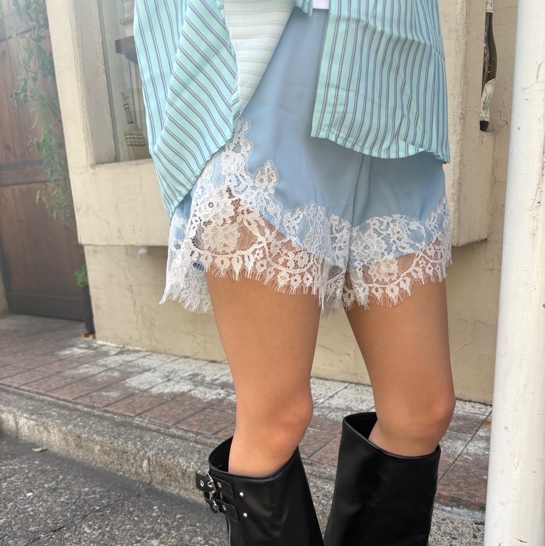サテンレースショートパンツ_LN03813 | lanan(ラナン)