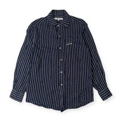 ICEBERG SHIRT アイスバーグシャツ ストライプ 長袖シャツ M/ネイビー系 メンズ ビンテージ