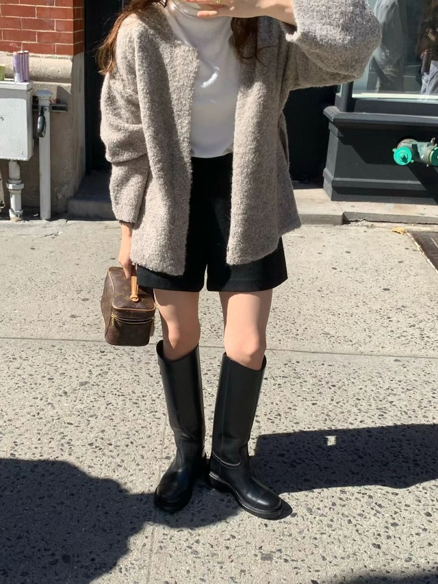 (即納) LIFFEY / Elle boucle cardigan 2color