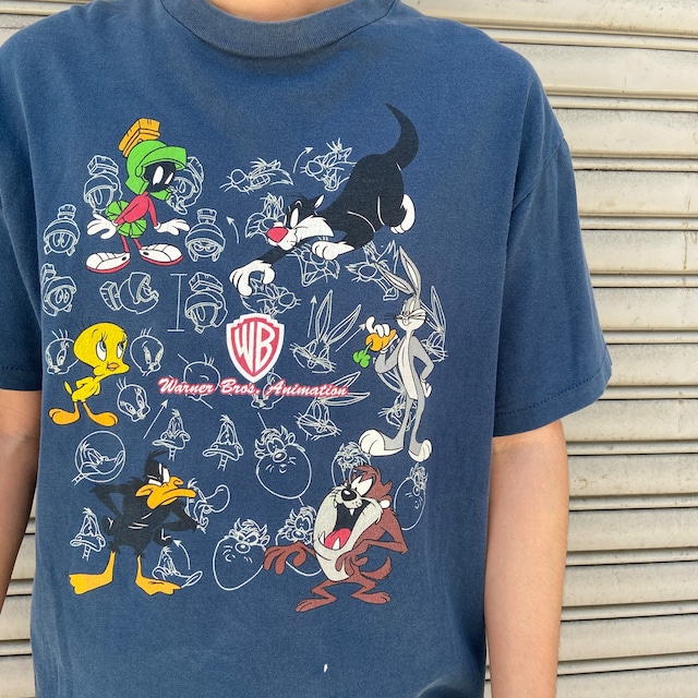 90s ルーニーテューンズ　キャラTシャツ　ネイビー　ワーナーブラザーズ
