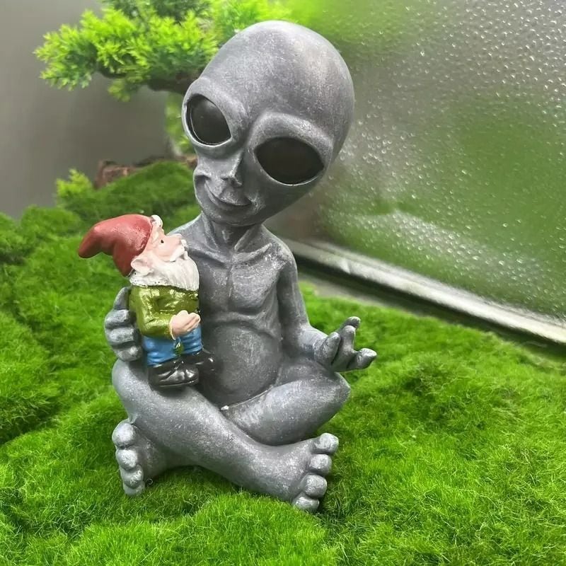ガーデンオーナメント オブジェ 置物 宇宙人 エイリアン ノーム