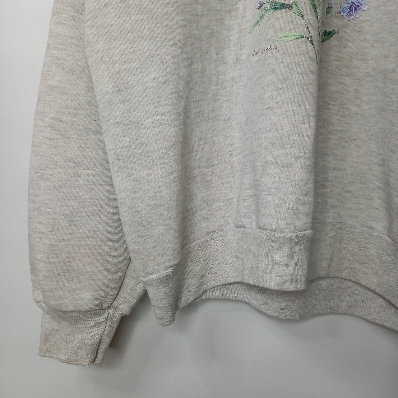 90s　アメリカ製　ジャージーズ　スウェット　トレーナー　アニマル柄　プリント　グレー　L