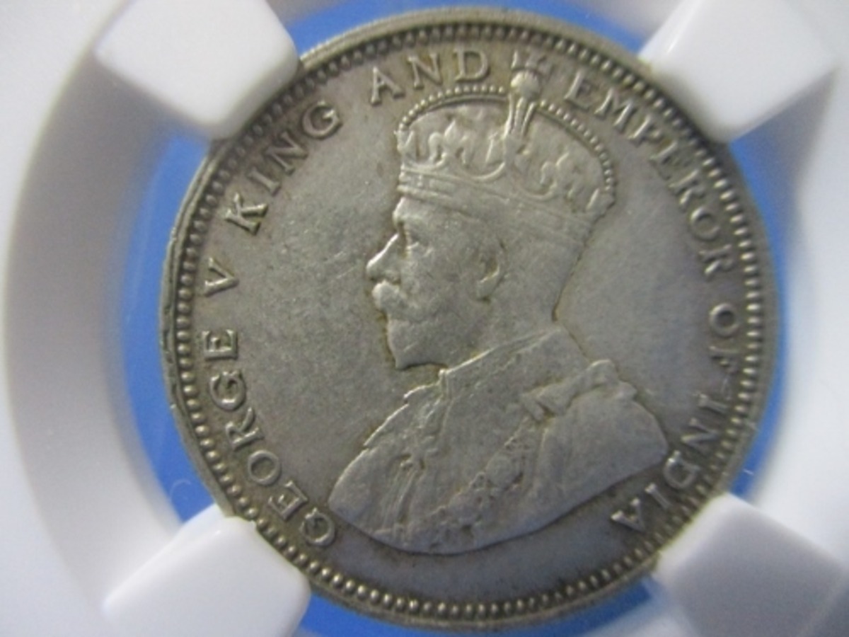 イギリス海峡植民地 20セント銀貨☆1927年／準未使用・極美品 