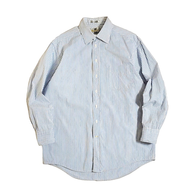 Aquascutum / Striped Two Ply Cotton Dress Shirt Made in USA