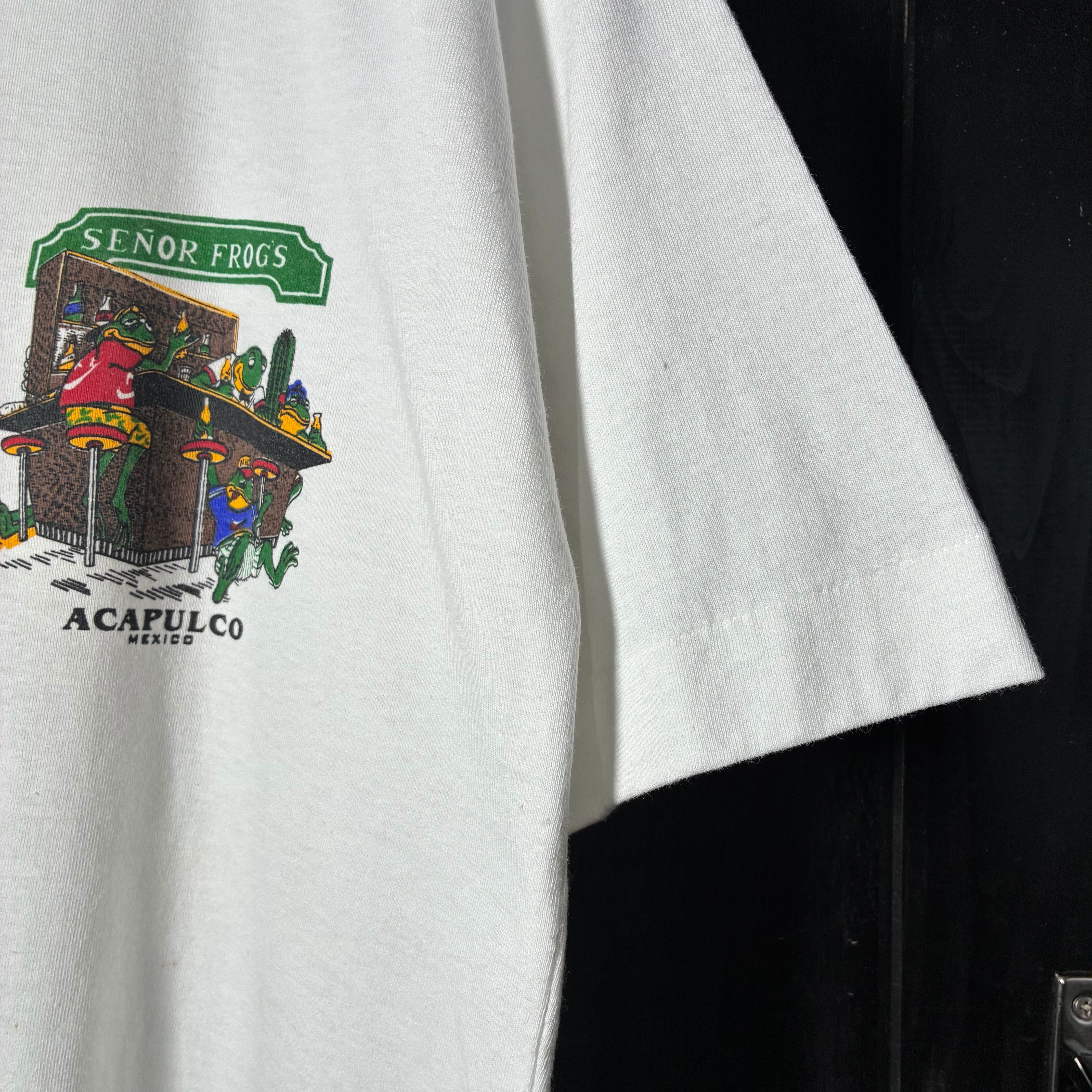 90s SENOR FROGS Tシャツ 白 セニョールフロッグ バー | 古着屋 the moon