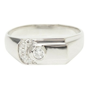 Pt900 プラチナ ダイヤ0.10ct ダイヤ0.06ct リング 指輪 メンズ 17.5号 【中古】