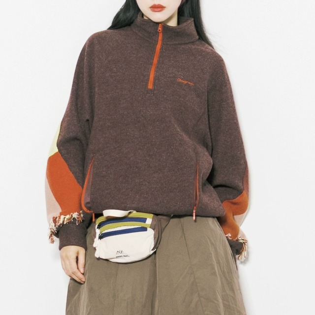 コントラストスリーブフリースプルオーバー　N10029