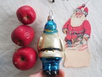 EUROPE Vintage Christmas glass ornament : Blue man A