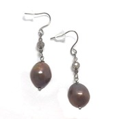 在庫限り スモーキークウォーツ・ブラウンパールピアス イヤリング変更可 sl2_4_20200422pp06