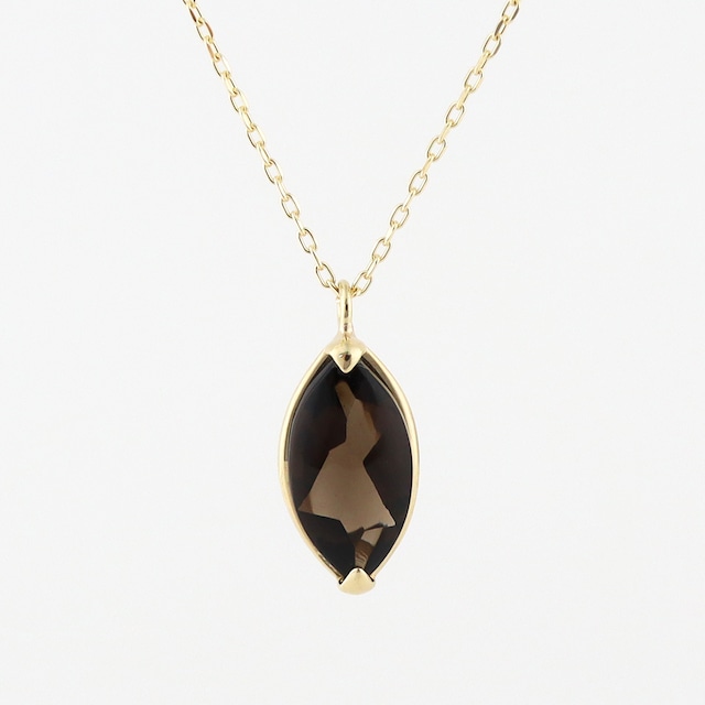 Calm marquise necklace〈Smoky quartz〉