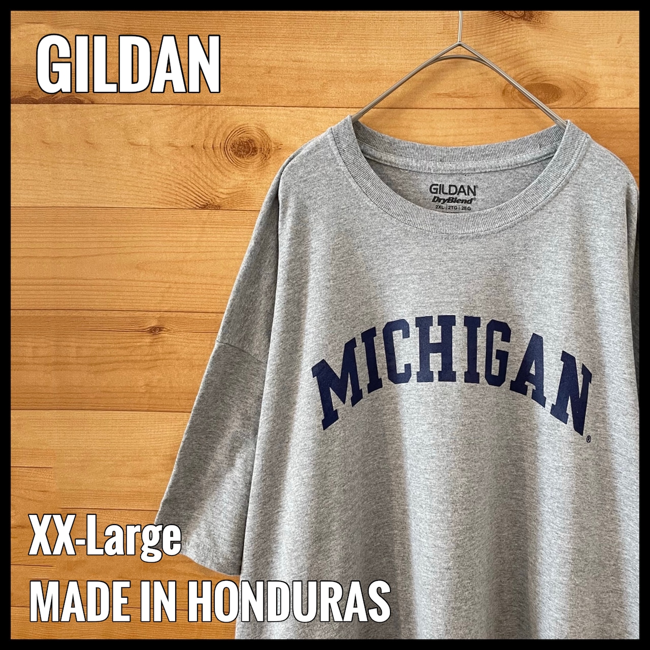 【GILDAN】カレッジ ミシガン大学 Michigan Tシャツアーチロゴ 2XL US古着