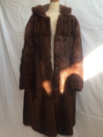 70s Hooded Fur Coat