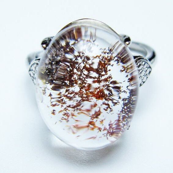 ガーデンクォーツ 指輪 ガーデン水晶 リング フリーサイズ 16号 一点物 メール便可 [M便 1/20] 115-6957