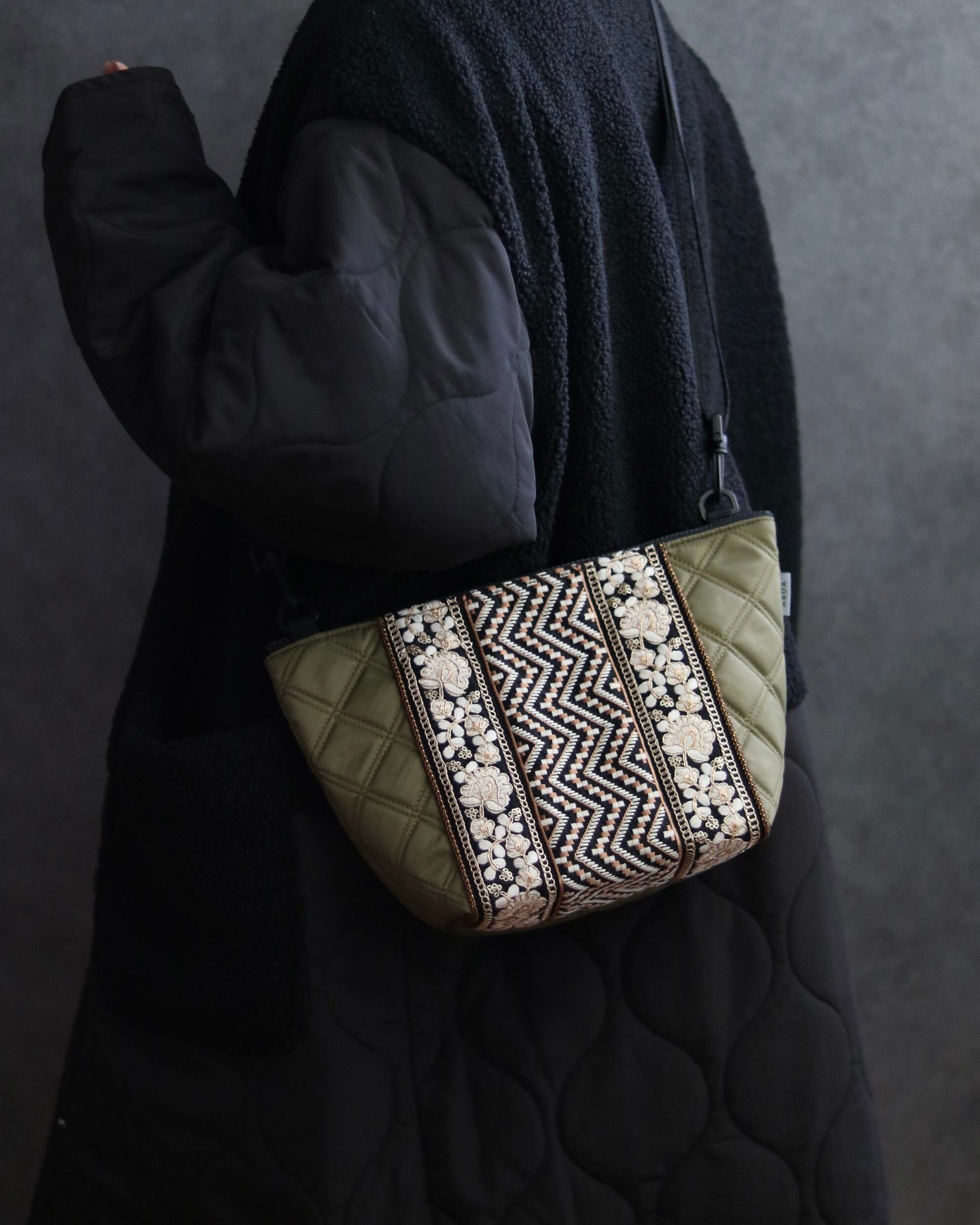 キルティングショルダーバッグ 03(khaki)
