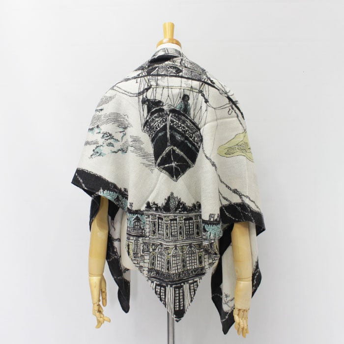 manipuri マニプリ ウールシルクストールヘリンボーン織120