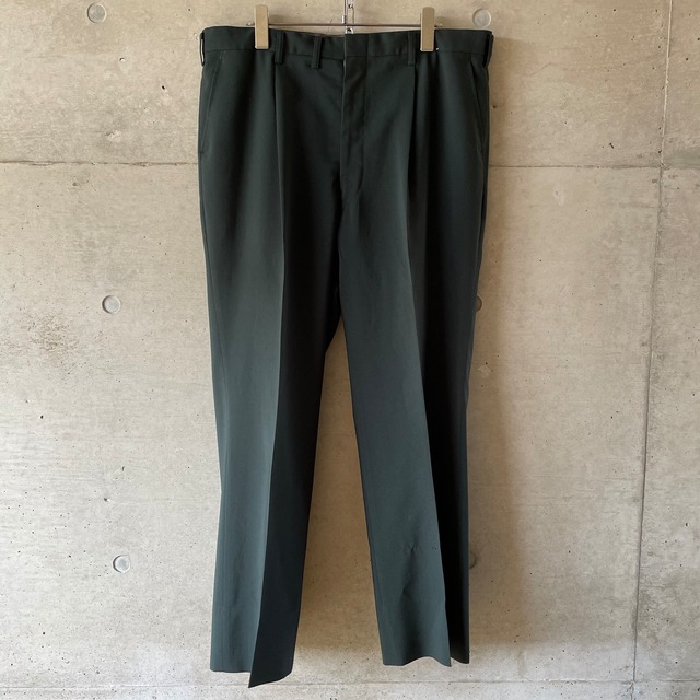 【vintage】moss green color slacks(xlsize)0417/tokyo