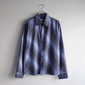 Pleats Design Fabric Fade Patterned Shirt l/s