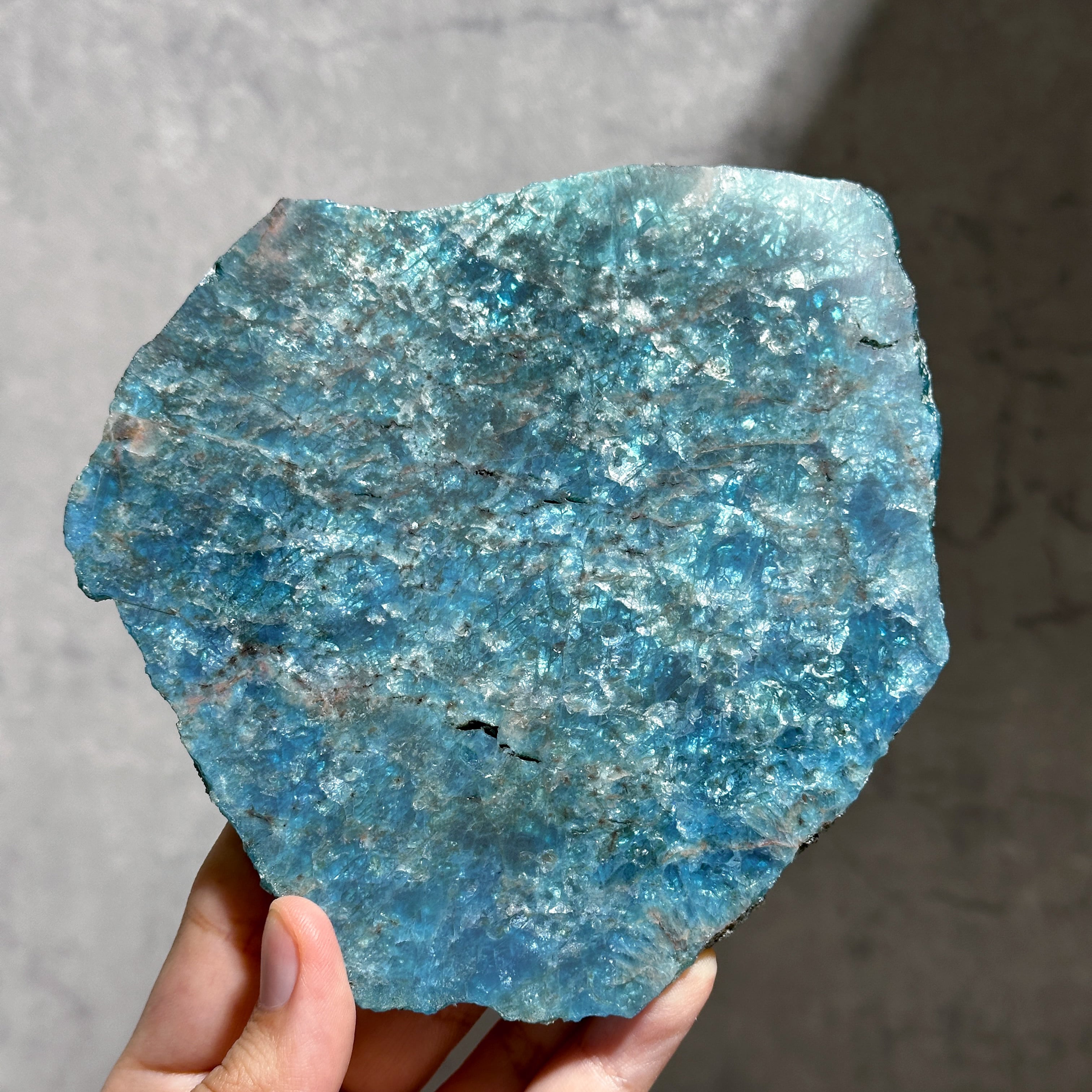 台座付き◎ブルーアパタイト スライス 01◇ Blue Apatite ◇ 天然石