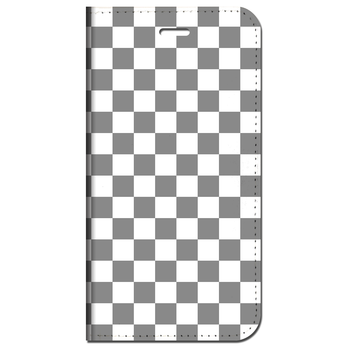 iPhone対応 スマホ 手帳型ケース ランダムチェック(白)グレー イラスト チェック ボーダー 格子 ライン 【iPhone17 / iPhone16 / iPhone16e / iPhoneSE 他 iPhone各機種対応】 st55