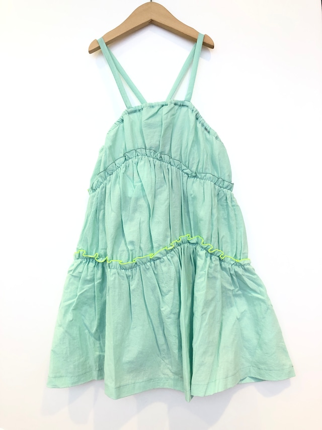 【23SS】フランキーグロウ ( frankygrow )  GATHER FRILL CAMISOLE DRESS DYED［ S / M / L ］MINT　ワンピース