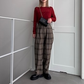 crew neck tulle sheer short tops/red