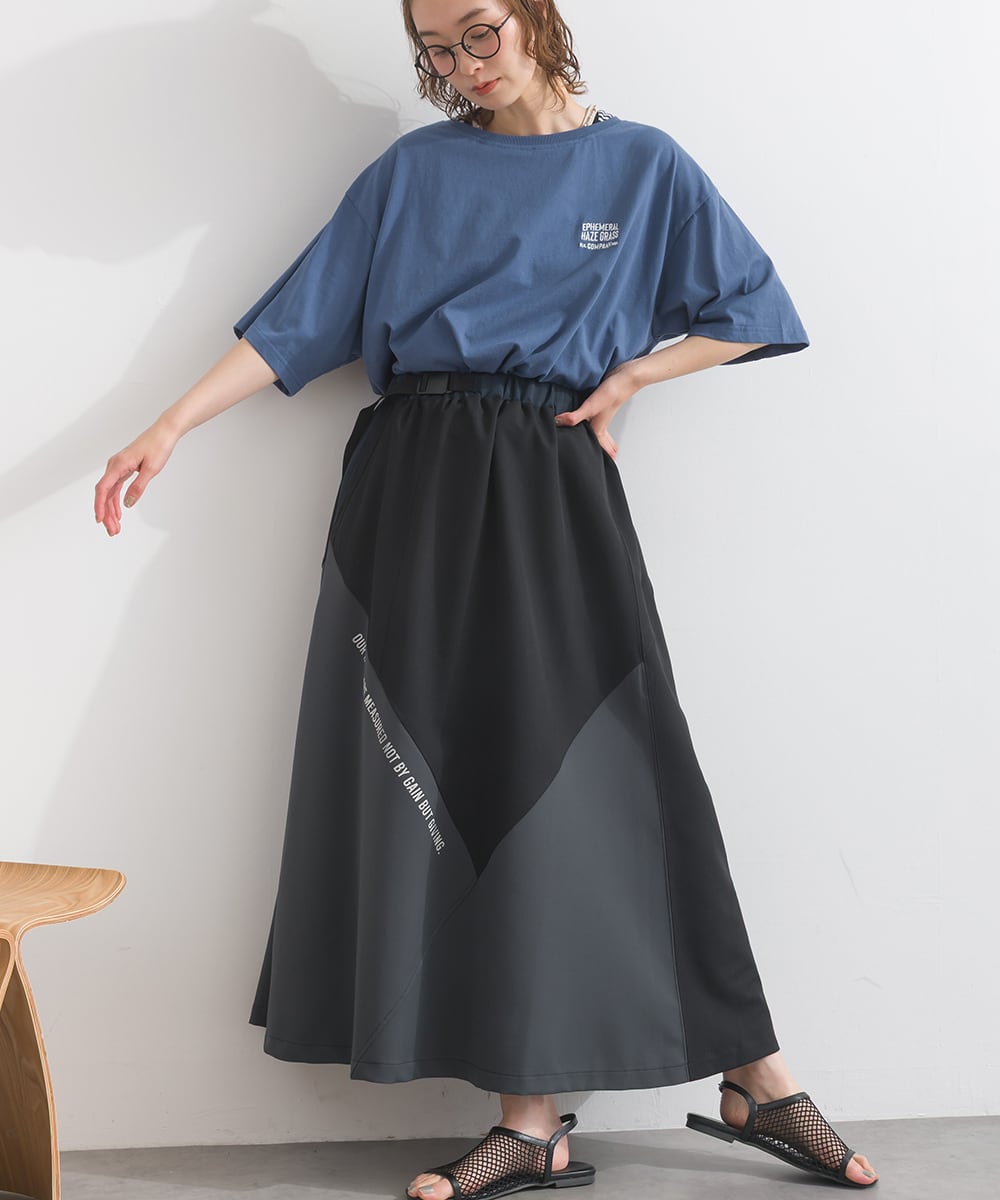 K262012 【接触冷感シリーズ】 アシメトリー切替スカート / Cool Touch