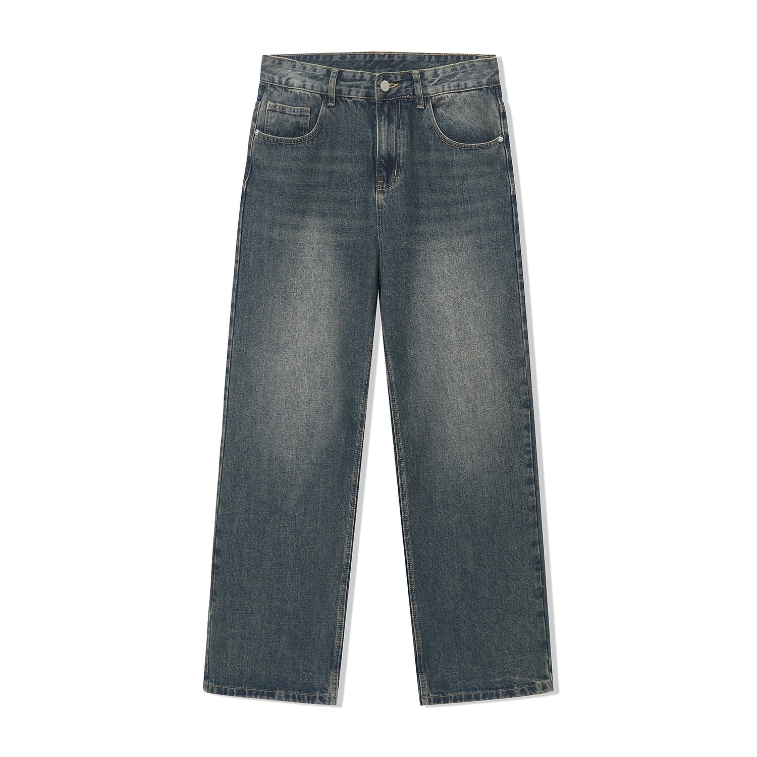 MENES WASHED DENIM STRAIGHT PANTS(blue)【S005】 | Pay ID