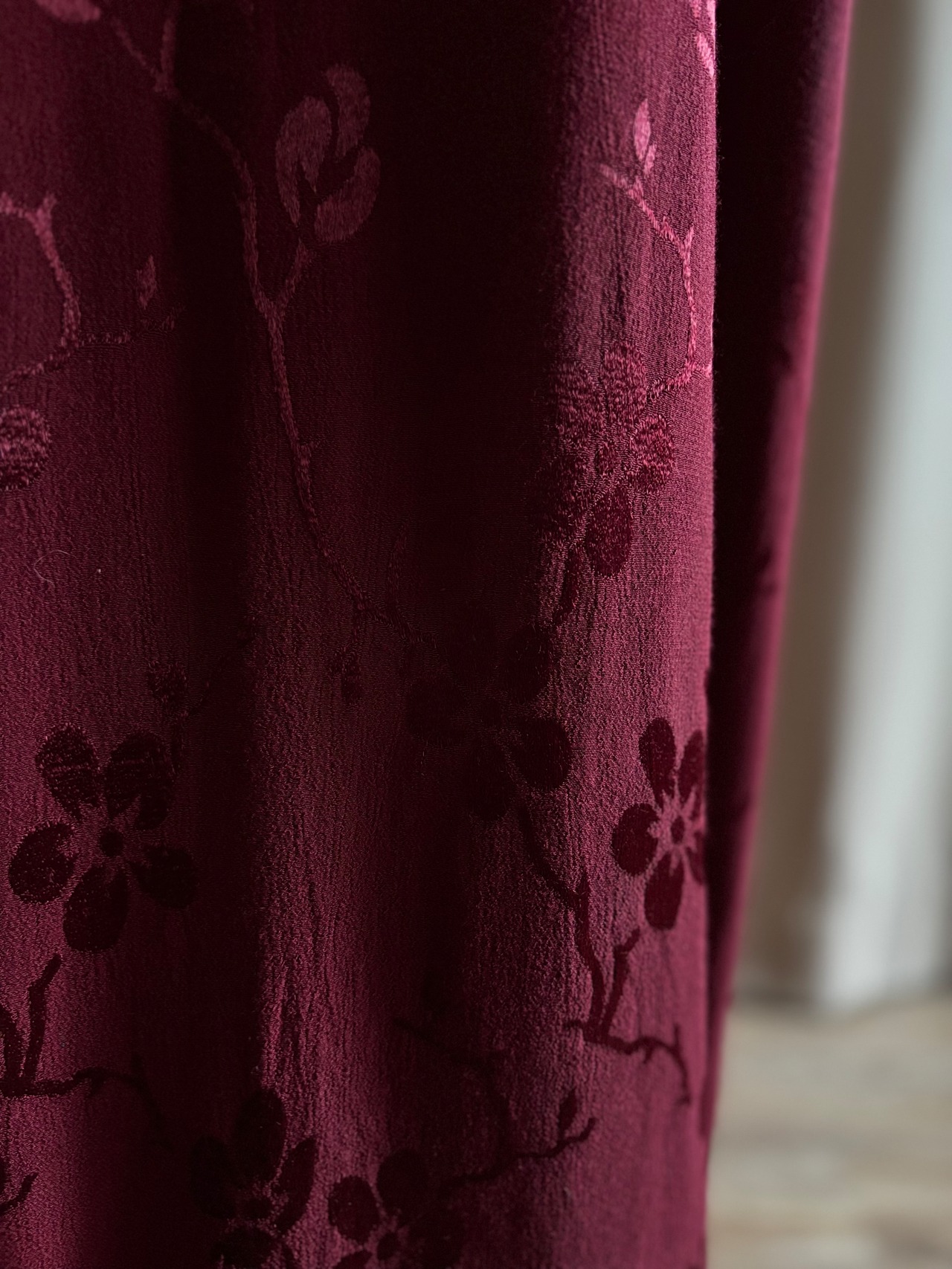 MADE IN U.S.A. burgundy embroidered maxi dress-5300-7