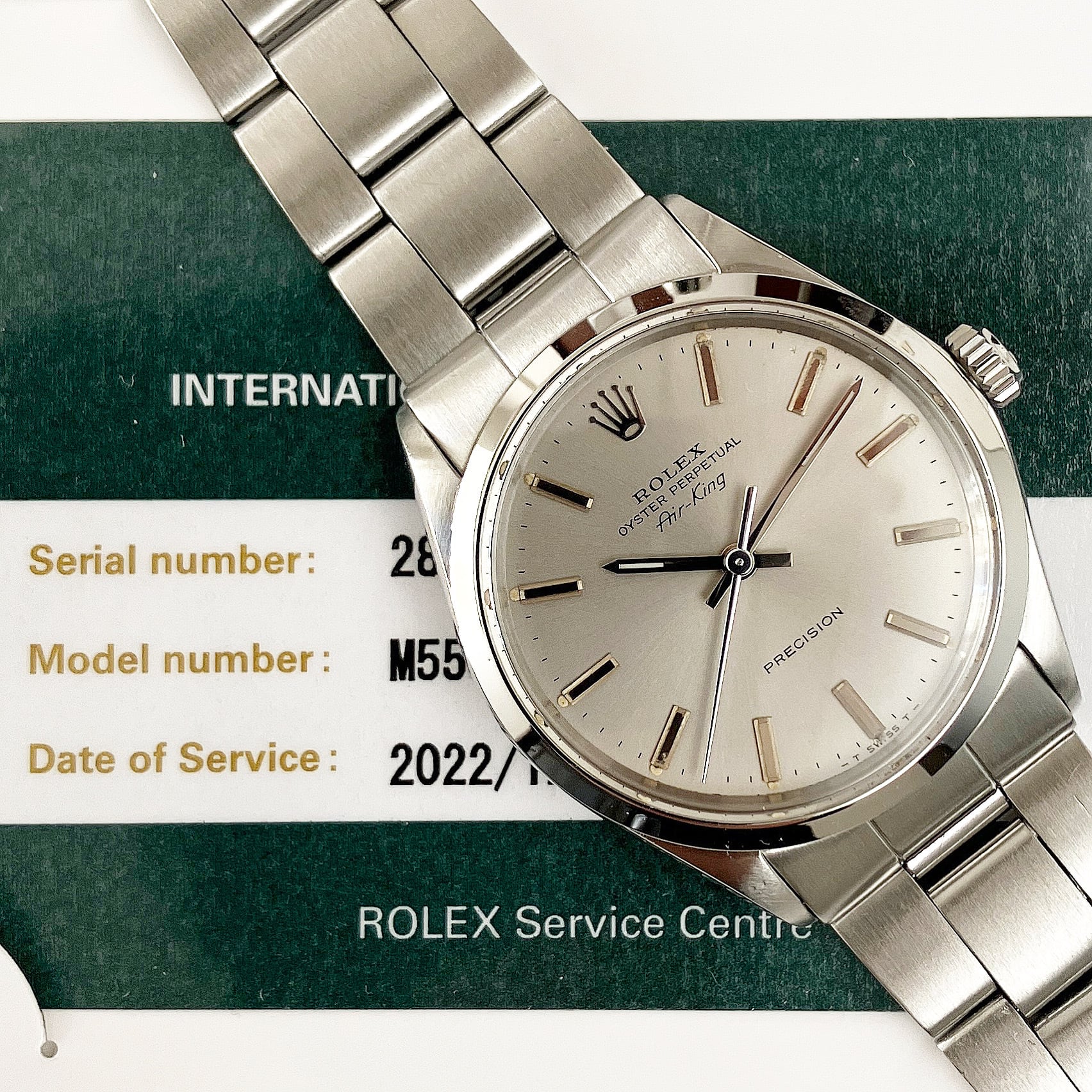 Rolex Oyster Perpetual Air King 5500 (289****) Silver Gray Dial ...