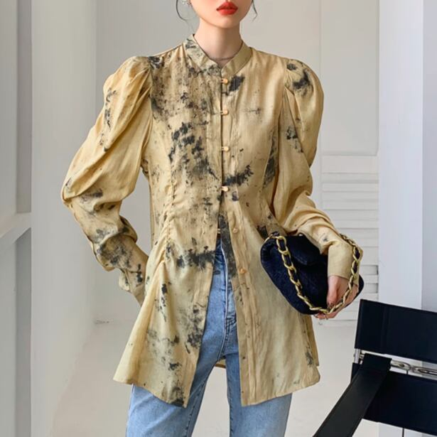 パフスリーブ タイダイシャツ 10422